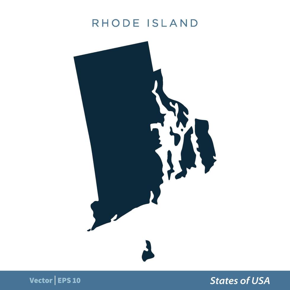 Rhode Island - States of US Map Icon Vector Template Illustration Design. Vector EPS 10.