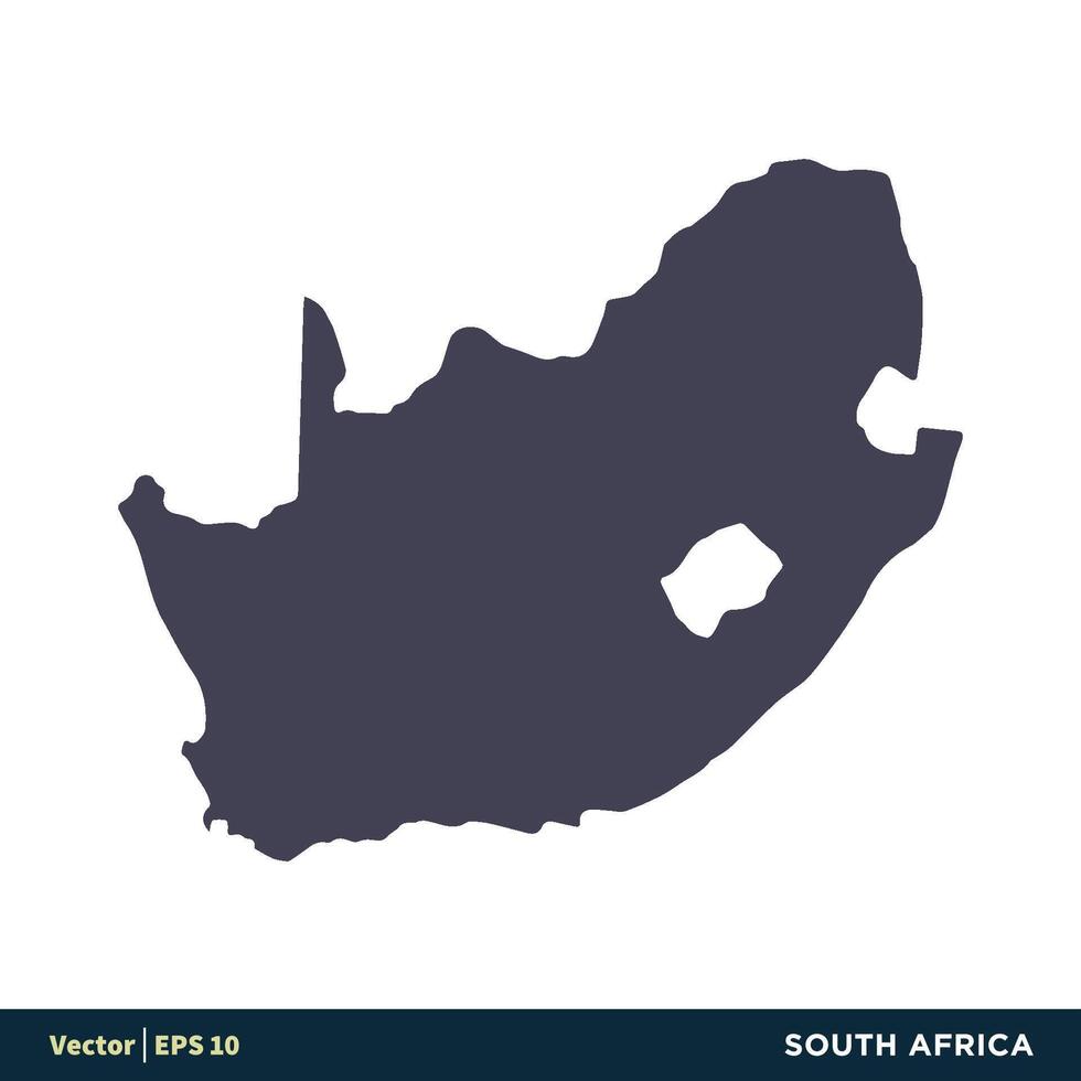 sur África - África países mapa icono vector logo modelo ilustración diseño. vector eps 10