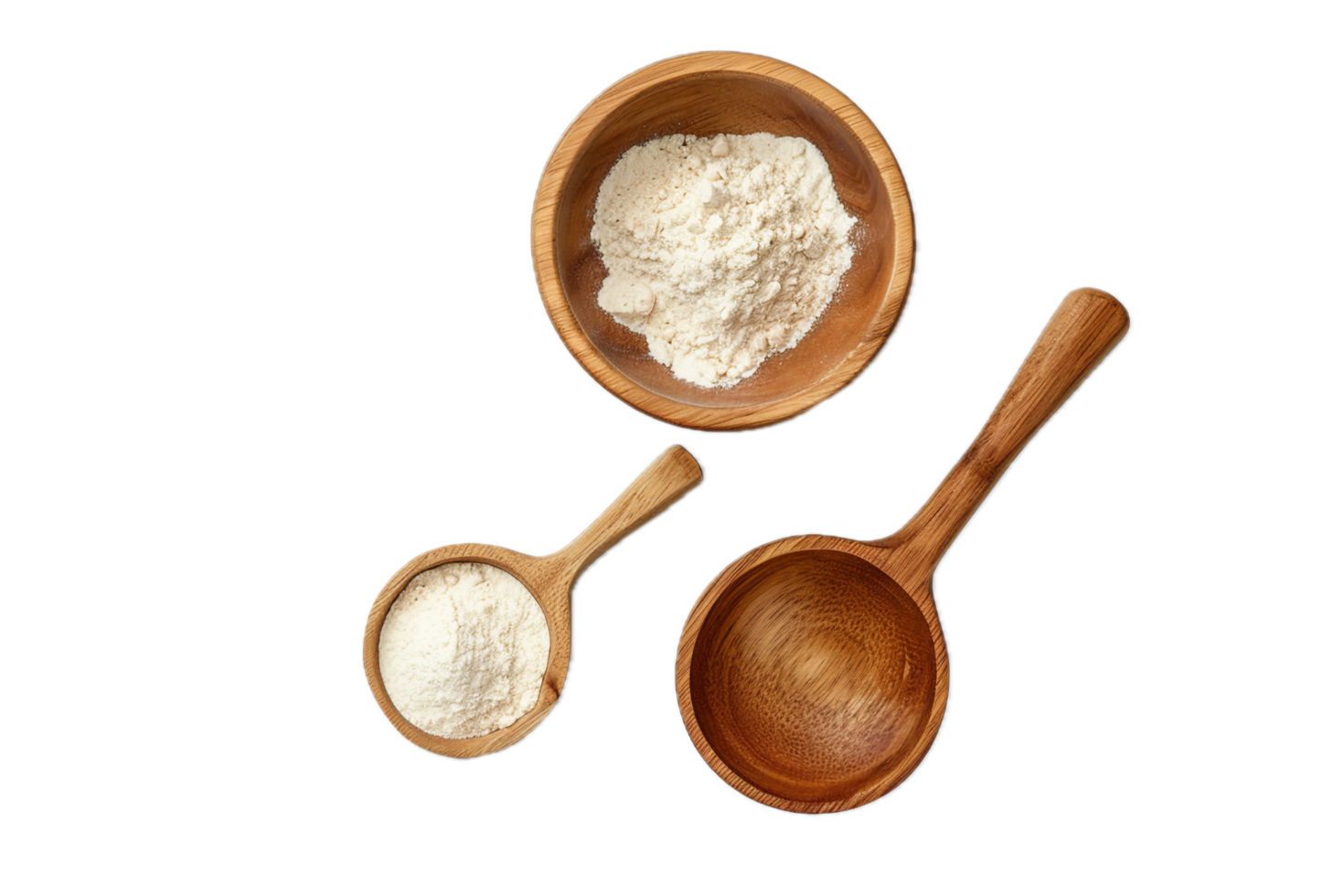 AI generated Flour in Wooden Spoon png