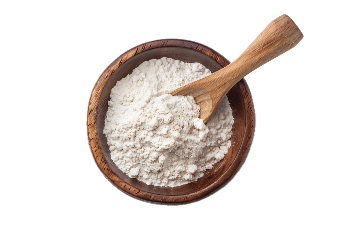 AI generated Flour in Wooden Spoon png