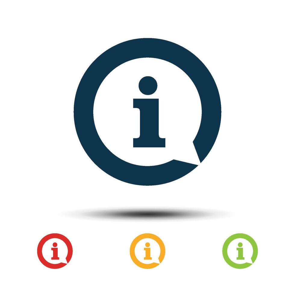 Set Information Square Icon Vector Logo Template