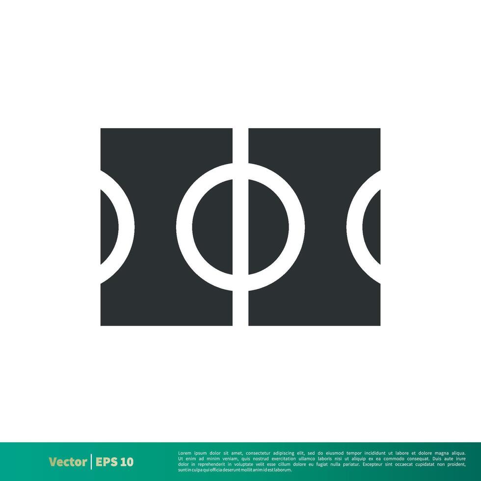Football Field, Soccer Stadium Icon Vector Logo Template Illustration Design. Vector EPS 10.