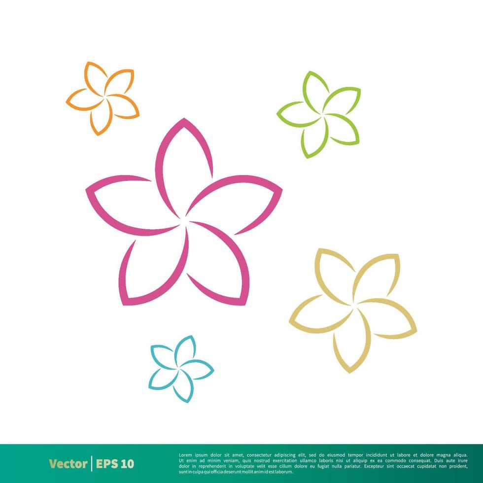 Plumeria Frangipani Flower Spa Icon Vector Logo Template Illustration Design. Vector EPS 10.