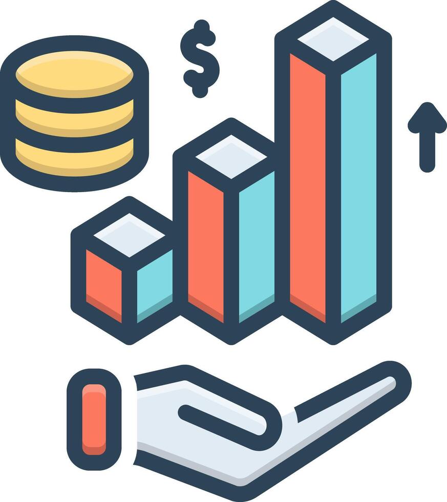 Vector color icon for profit