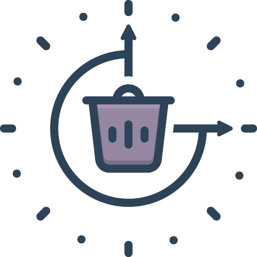 Vector color icon for waste time