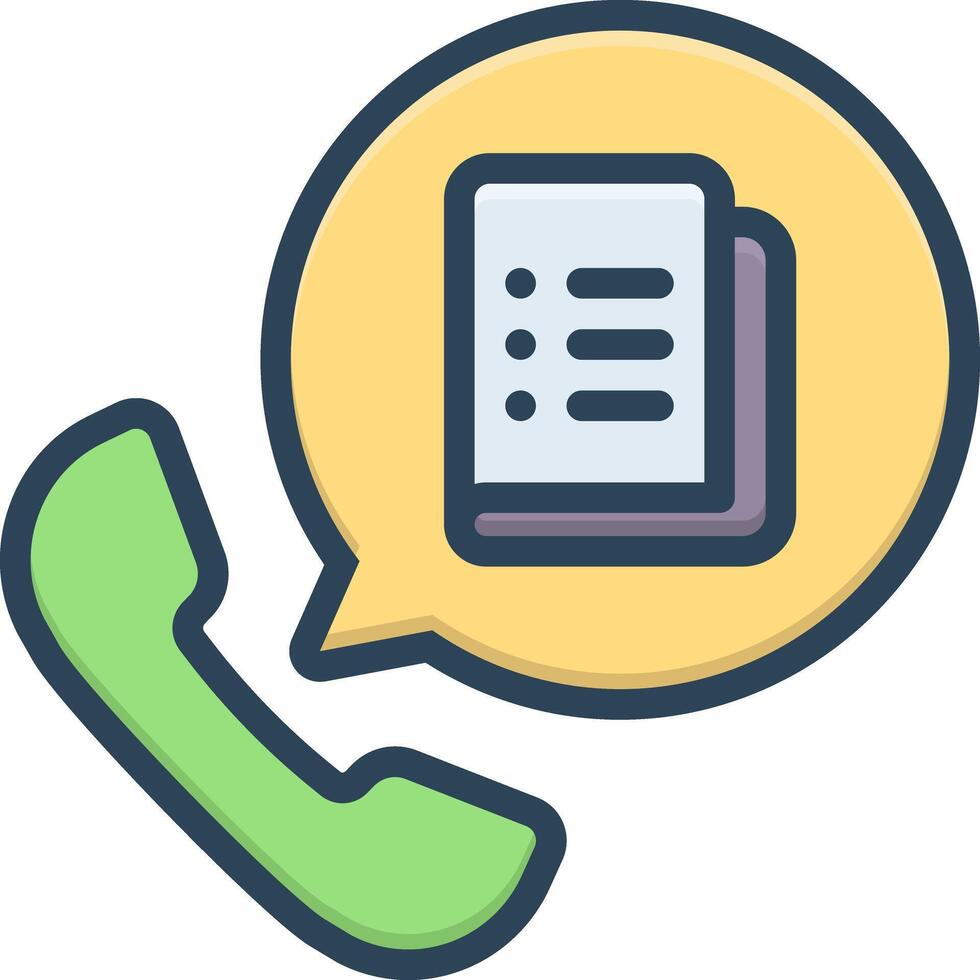 Vector color icon for call list