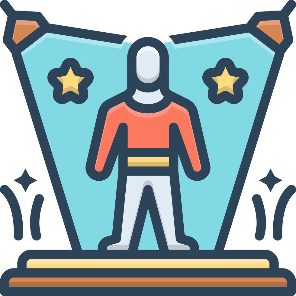 Vector color icon for fame