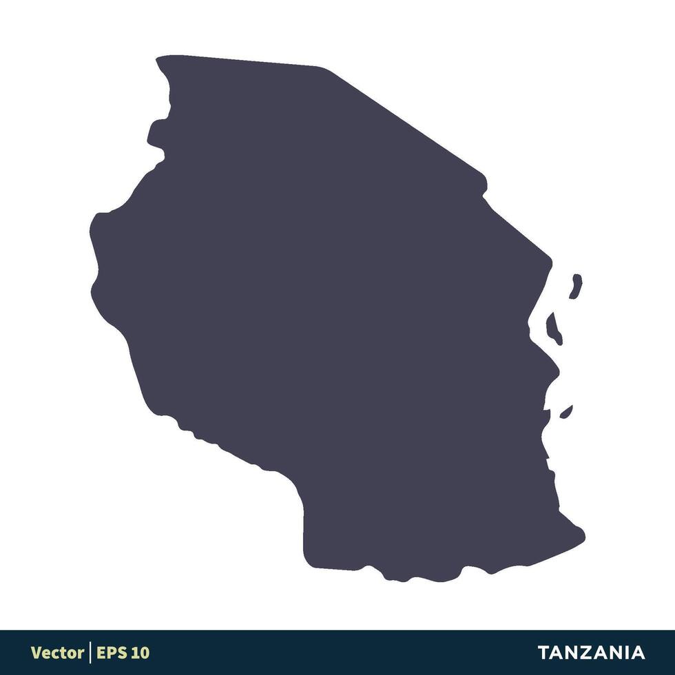 Tanzania - África países mapa icono vector logo modelo ilustración diseño. vector eps 10