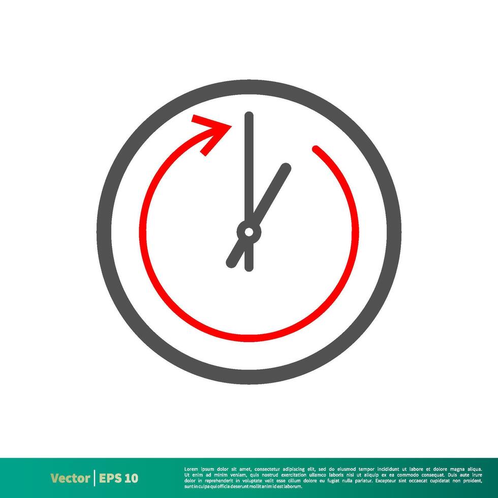 Wall Clock Vector Icon Logo Template Illustration Design. Vector EPS 10.