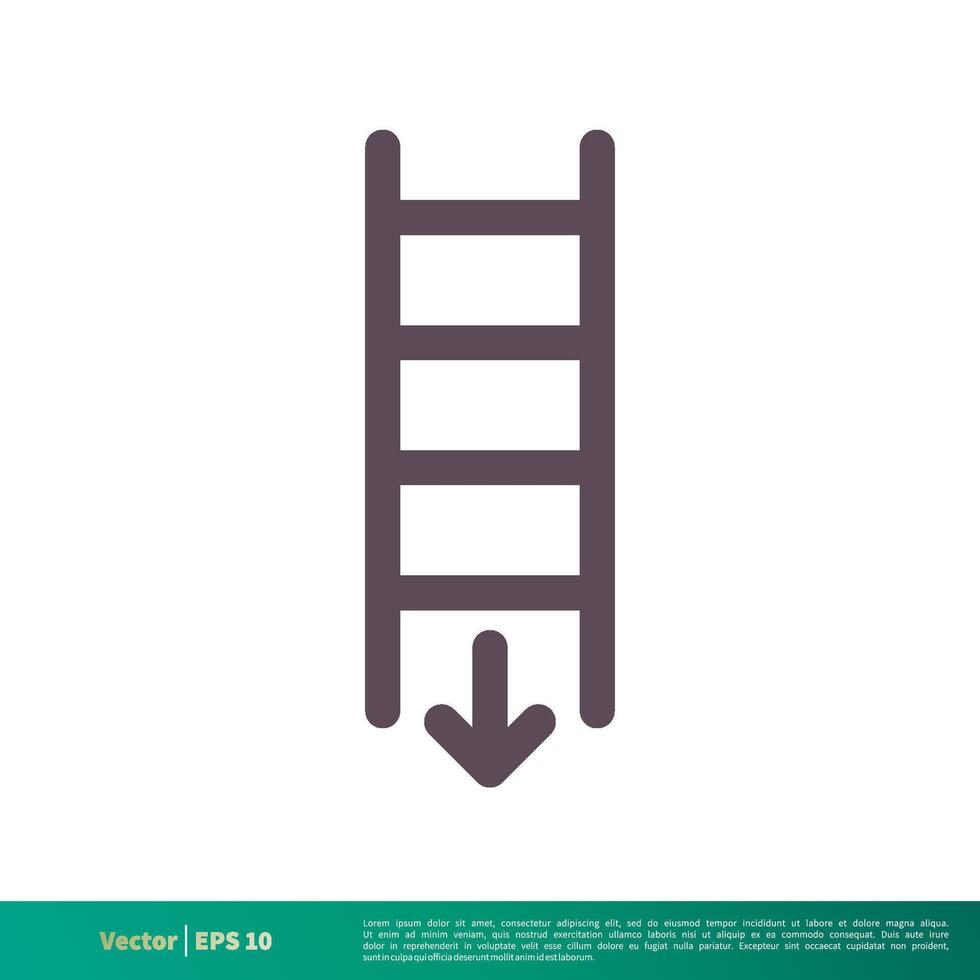Down Arrow Ladder Icon Vector Logo Template Illustration Design. Vector EPS 10.