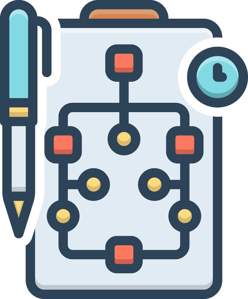 Vector color icon for planning
