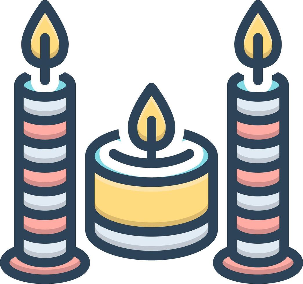 Vector color icon for candles