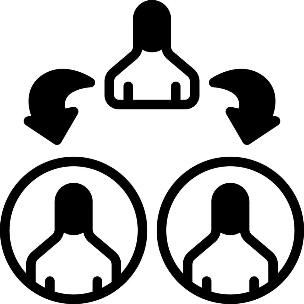 Solid black icon for refers vector