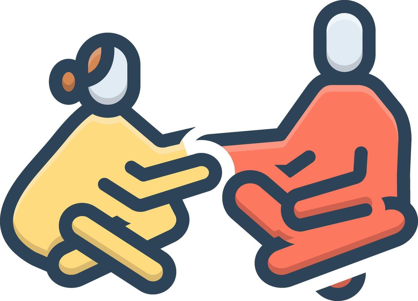 Vector color icon for sister and brother