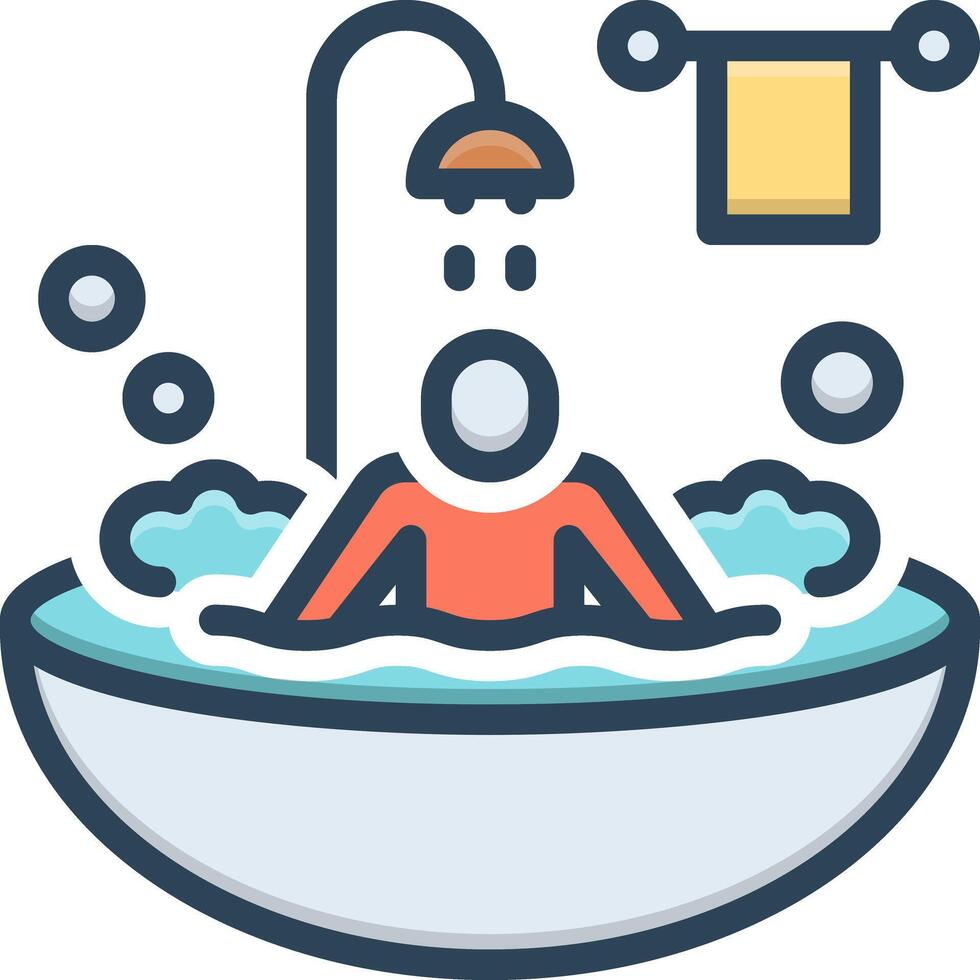 Vector color icon for bathing