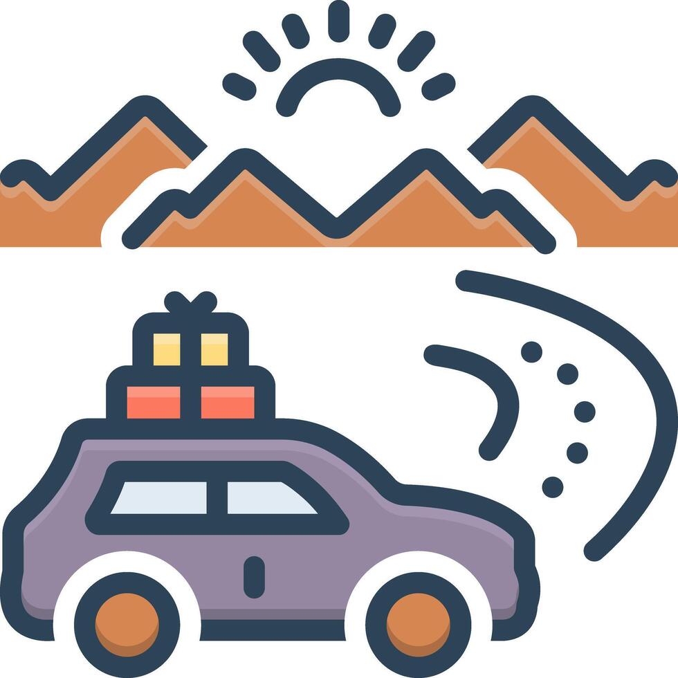 Vector color icon for trip