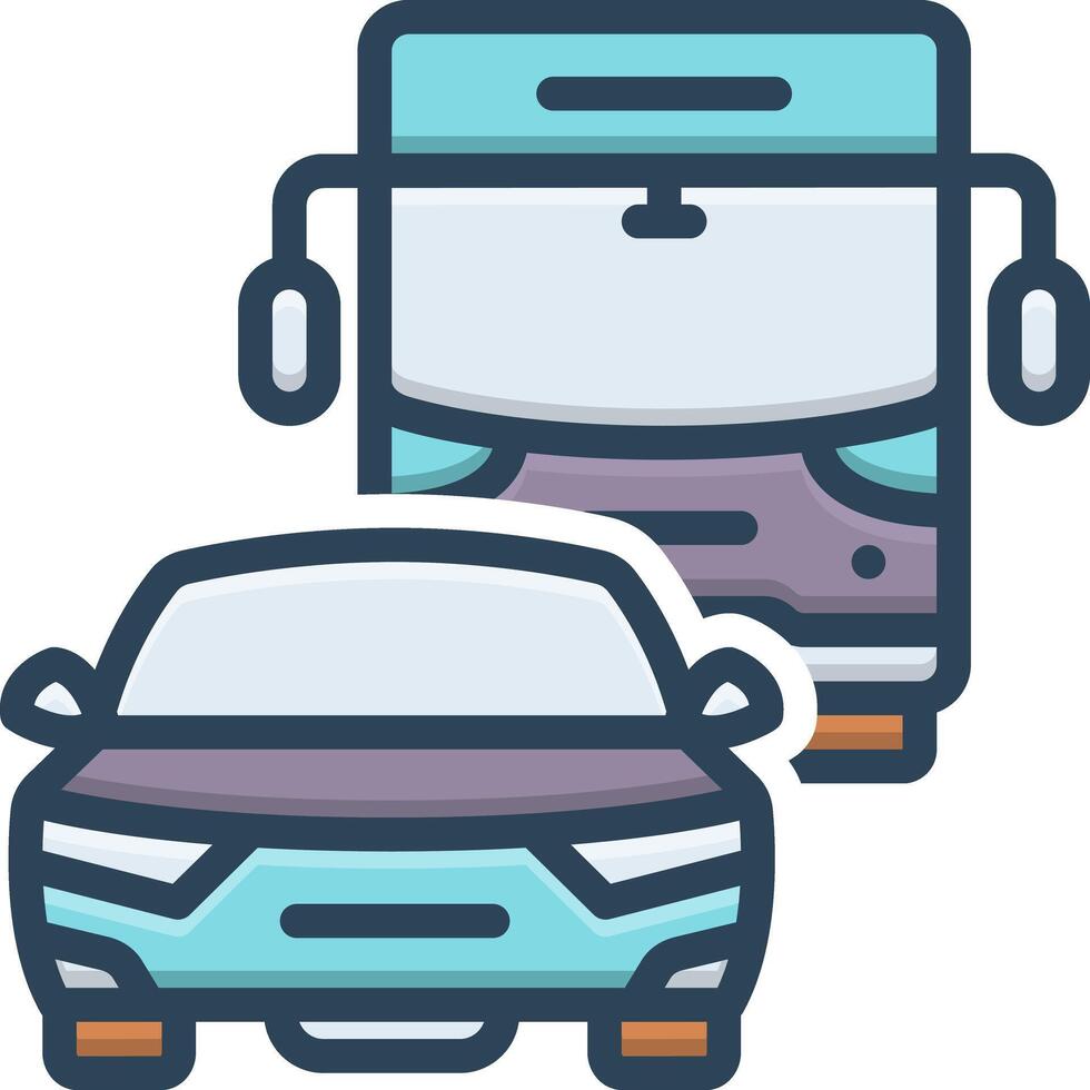 vector color icono para transporte