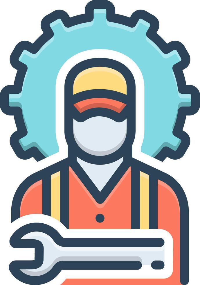 Vector color icon for technician