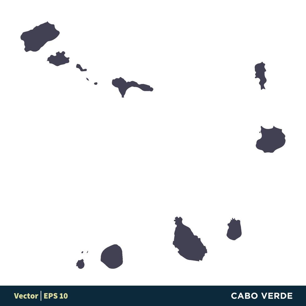 Cabo Verde - Africa Countries Map Icon Vector Logo Template Illustration Design. Vector EPS 10.