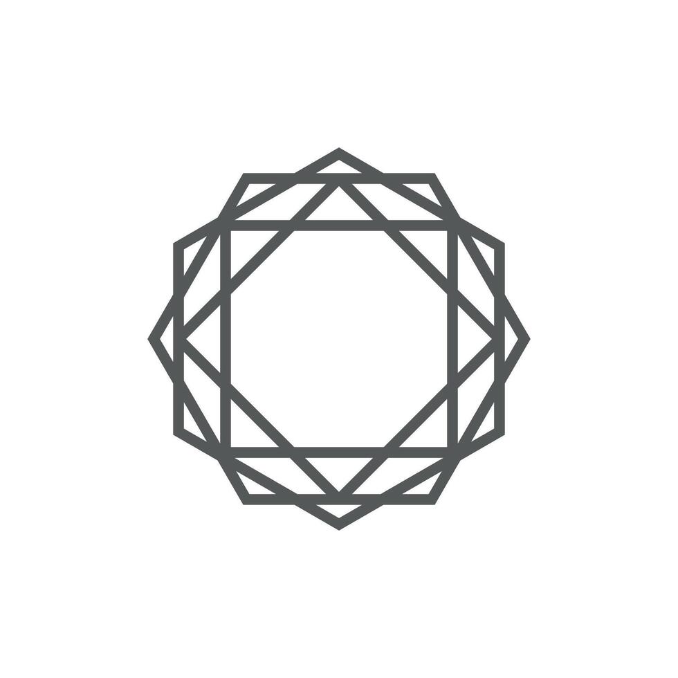 Bohemian Style Line Art Symmetry Icon Vector Luxury Design Template