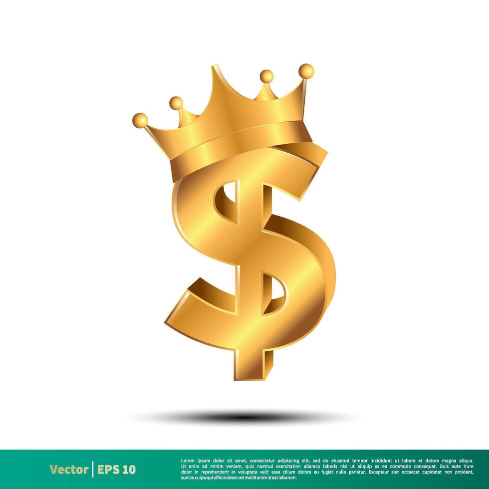 oro dólar firmar y corona icono vector logo modelo ilustración diseño. vector eps 10