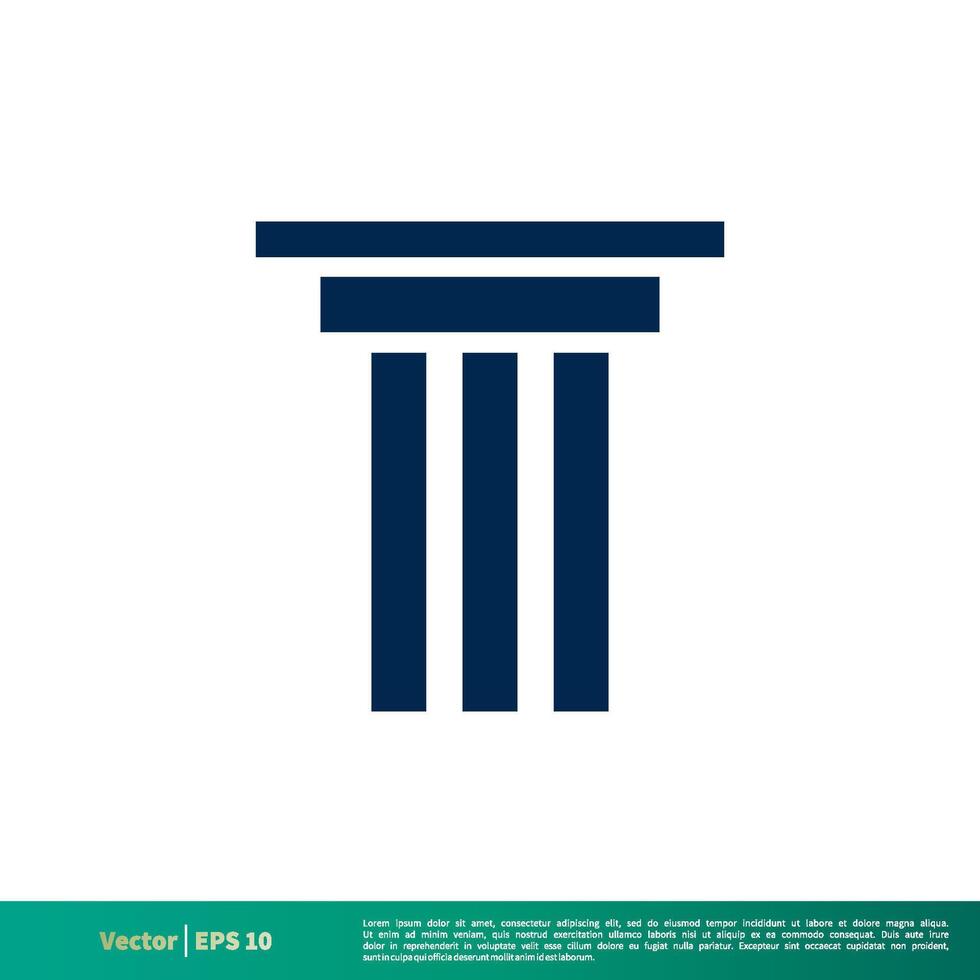 Pillar Law Office Icon Vector Logo Template Illustration Design. Vector EPS 10.