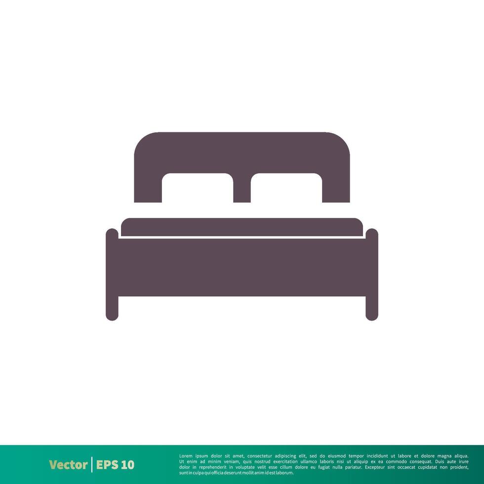 Hotel, Motel, Bed Icon Vector Logo Template Illustration Design. Vector EPS 10.