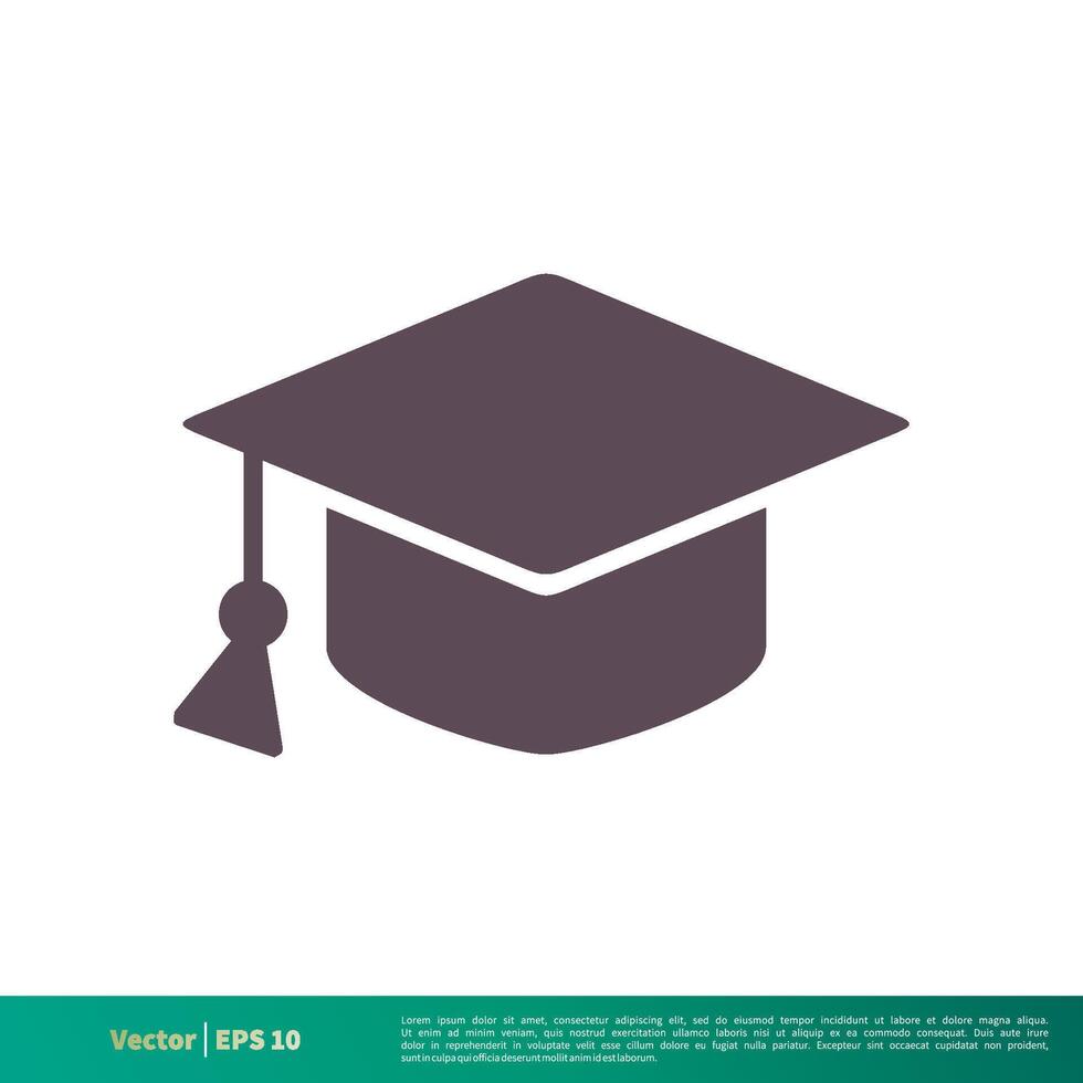 Graduate Hat Education Icon Vector Logo Template Illustration Design. Vector EPS 10.