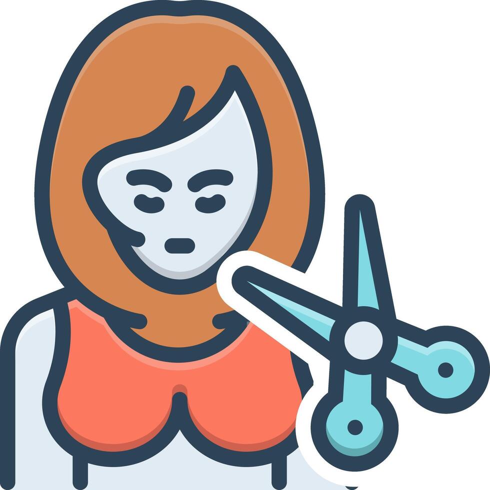 Vector color icon for haircut