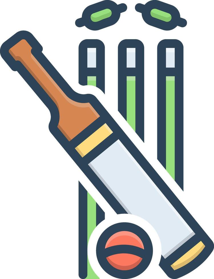 Vector color icon for cricket