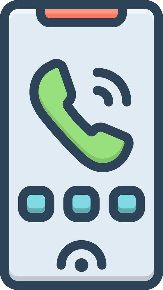 vector color icono para teléfono llamada