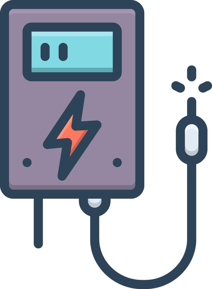 Vector color icon for watt battery