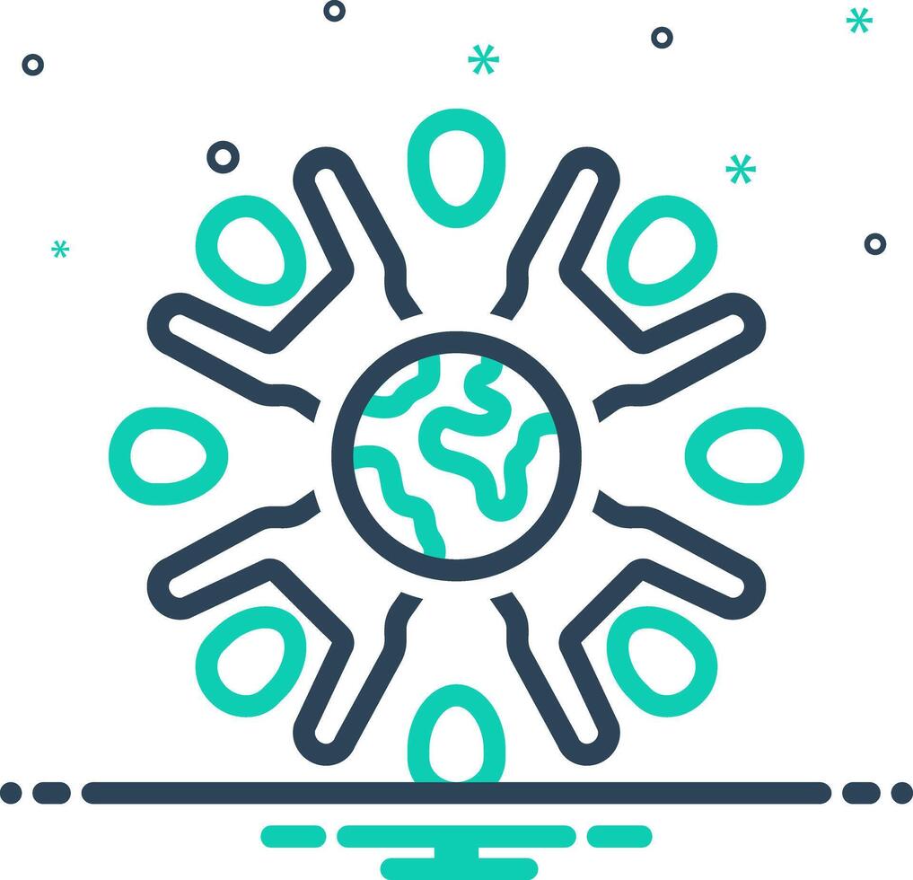 Vector mix icon for global community