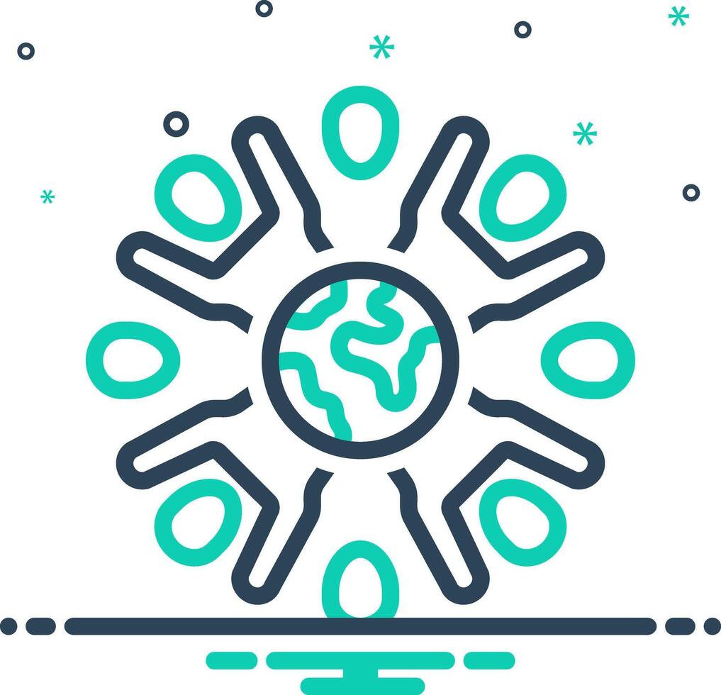 Vector mix icon for global community