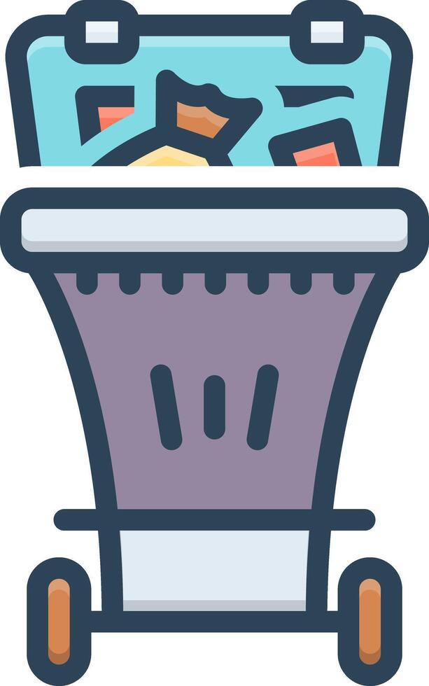 Vector color icon for trash bin