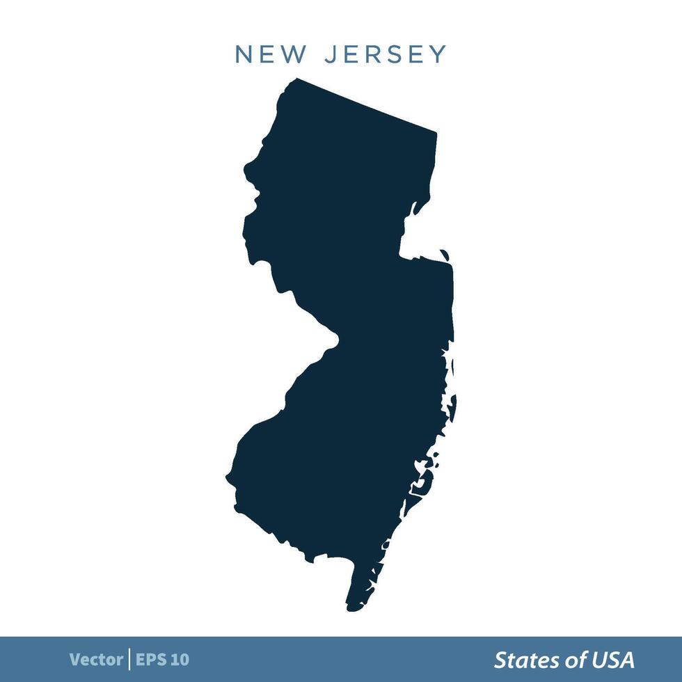 New Jersey - States of US Map Icon Vector Template Illustration Design. Vector EPS 10.
