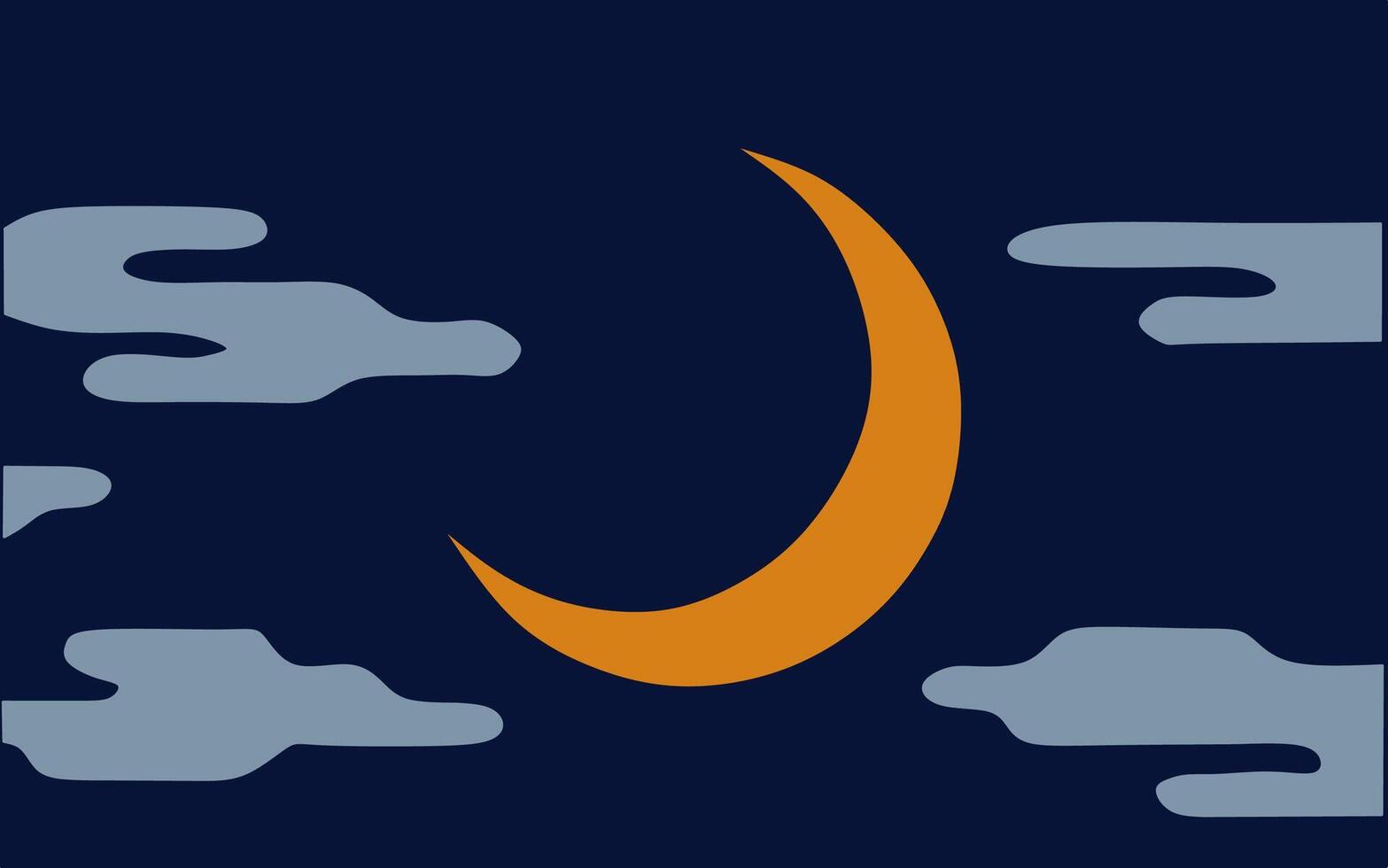 crescent moon background vector