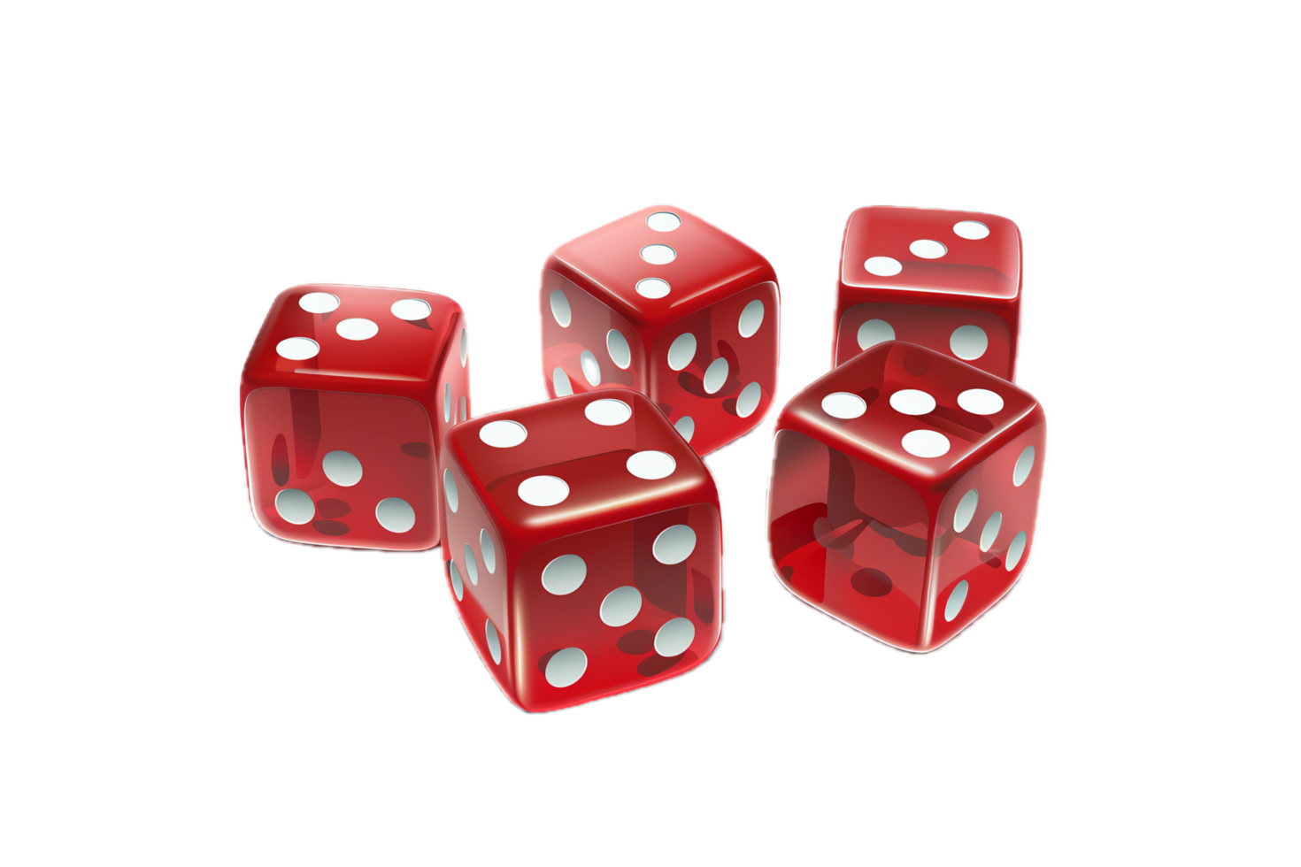 AI generated Cluster of Red Transparent Dice png