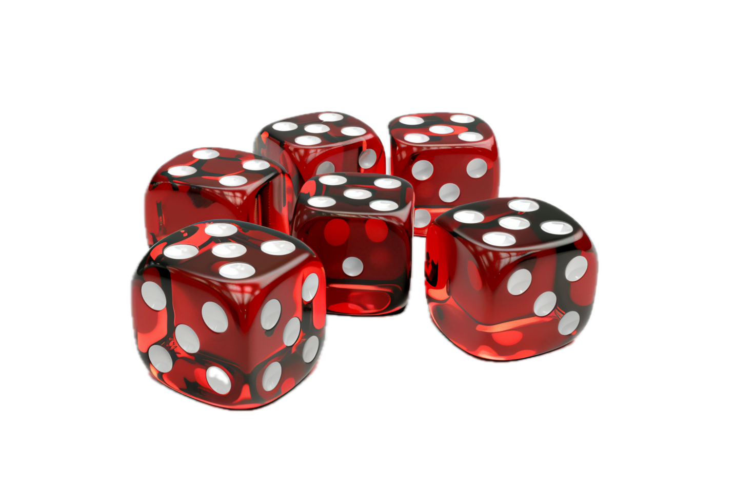 AI generated Cluster of Red Transparent Dice png