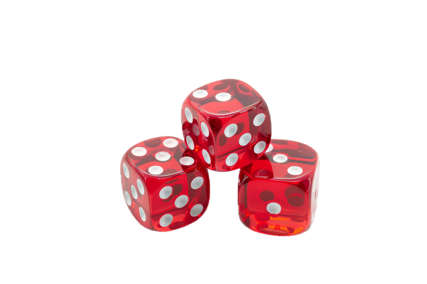 AI generated Cluster of Red Transparent Dice png