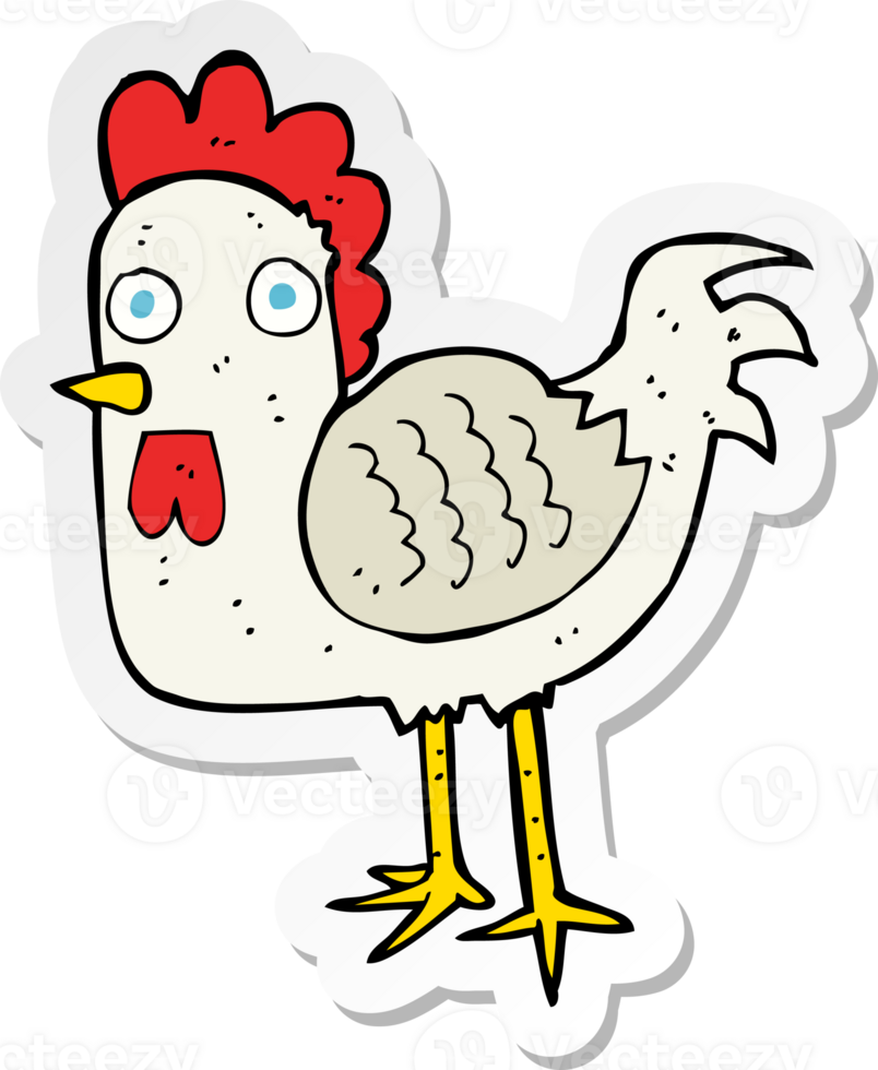 sticker of a cartoon chicken png