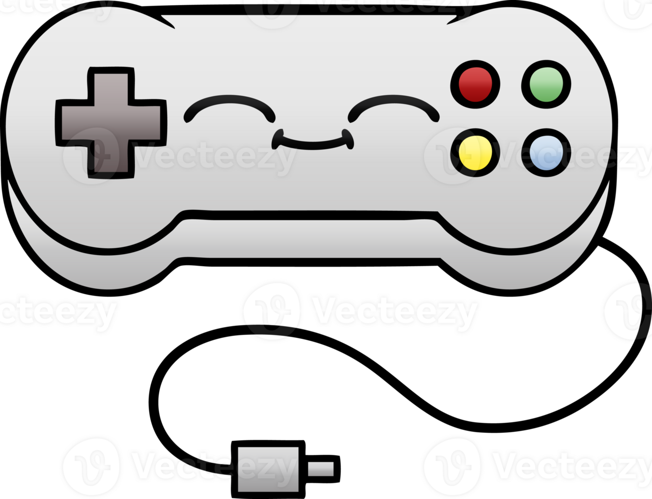 gradient shaded cartoon game controller png