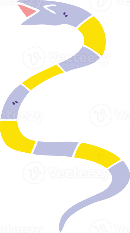 flat color style cartoon snake png