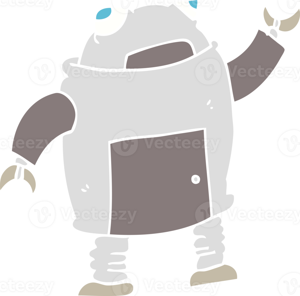 flat color illustration of a cartoon robot png