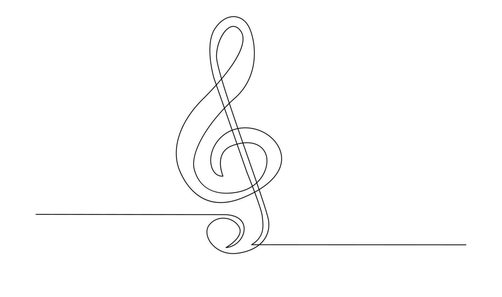 continuo soltero línea dibujo de música notas vector