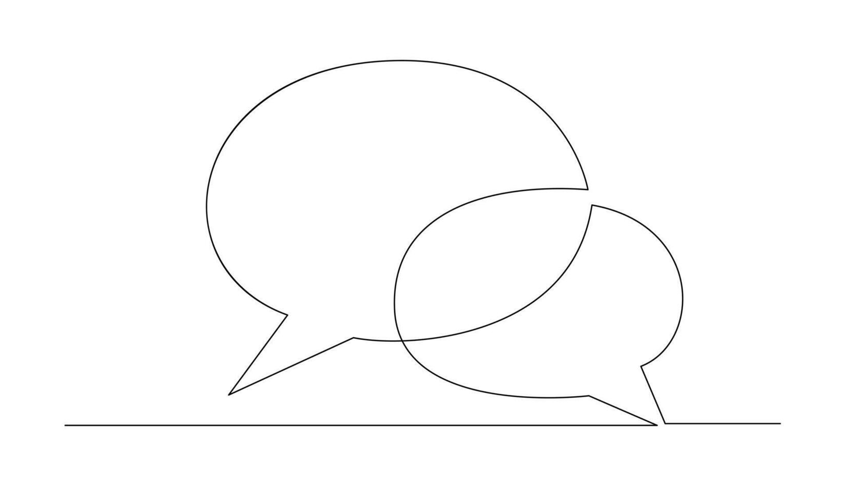 Continuous Line Drawing of Doodle Speech Bubble. vector