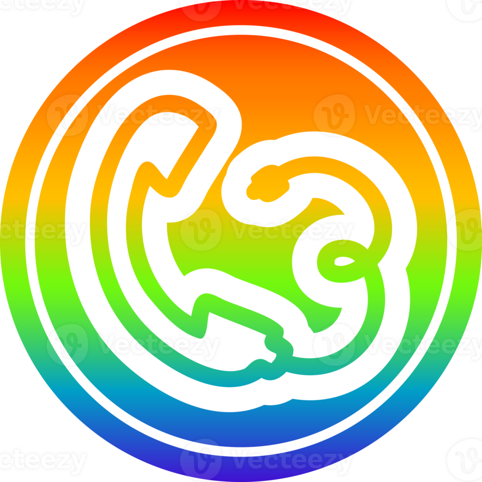 telephone handset circular in rainbow spectrum png