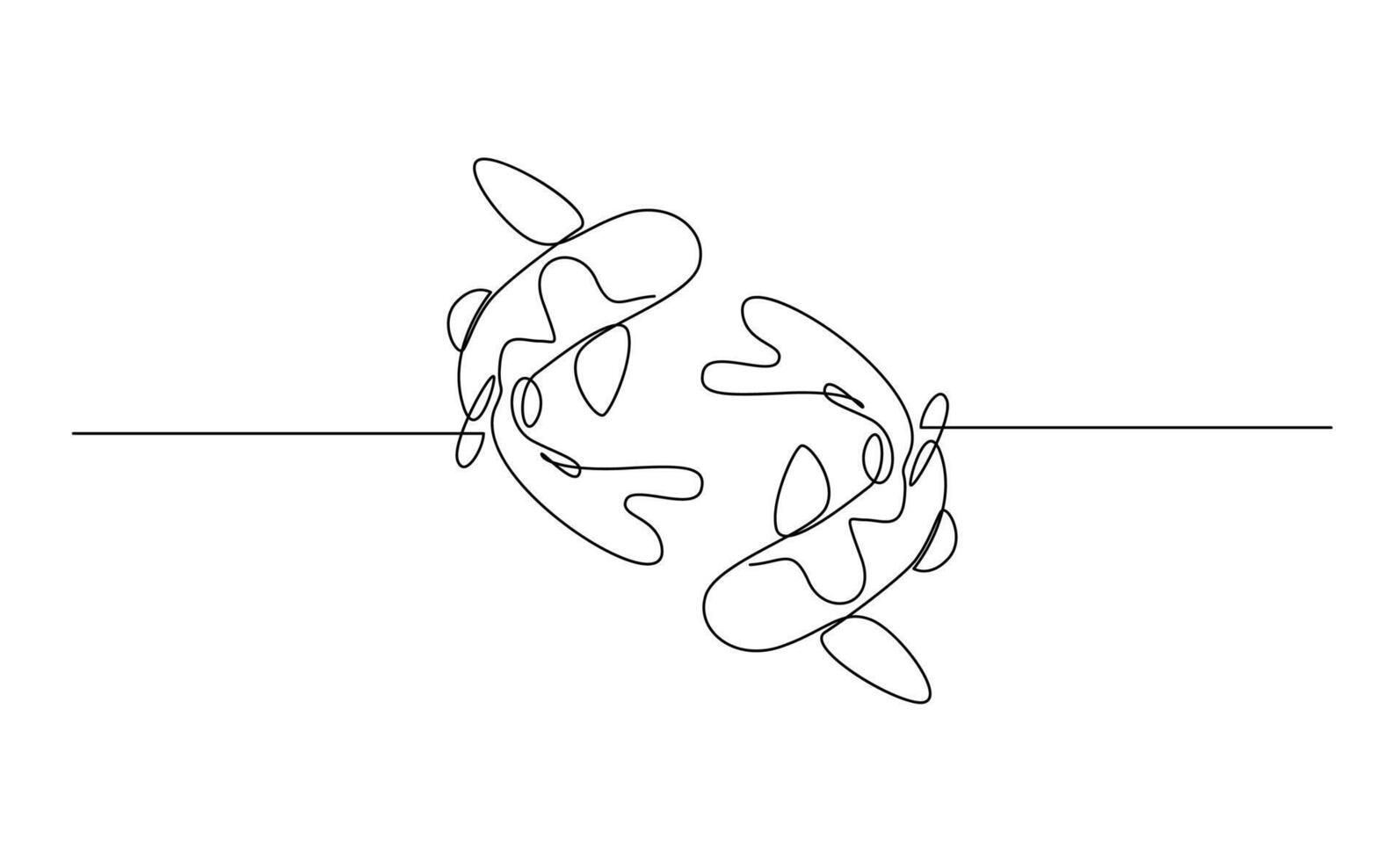 koi carp fish on the white background in a continuous single line drawing style vector
