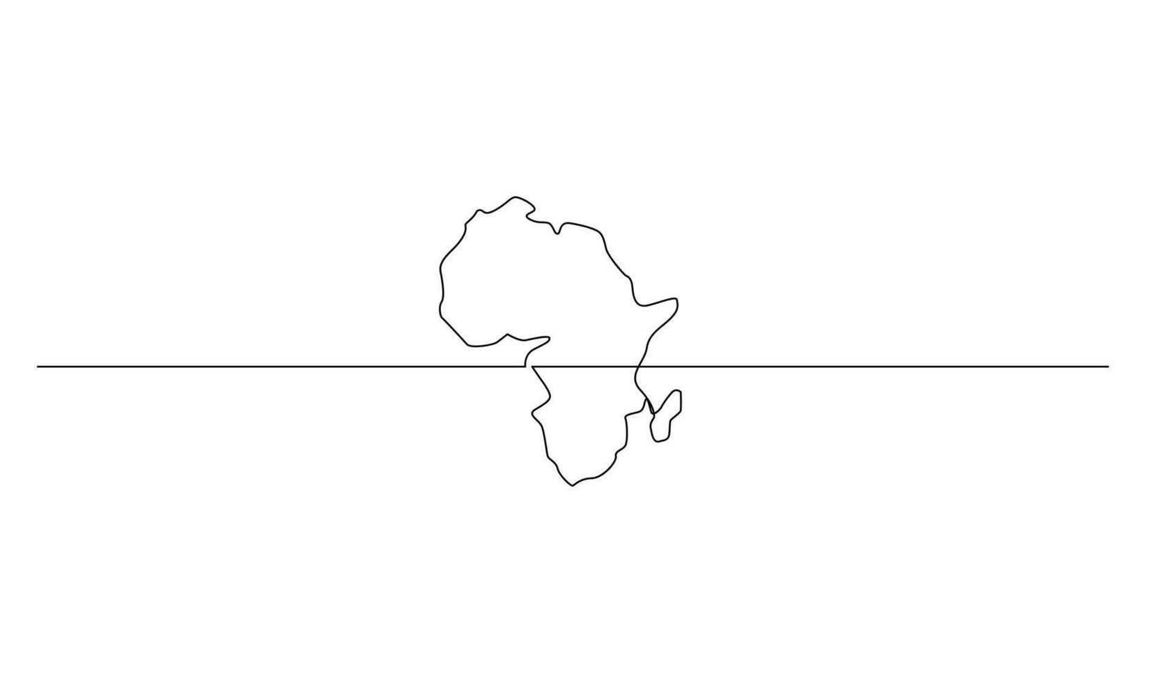 Single continuous line art map of Africa vector