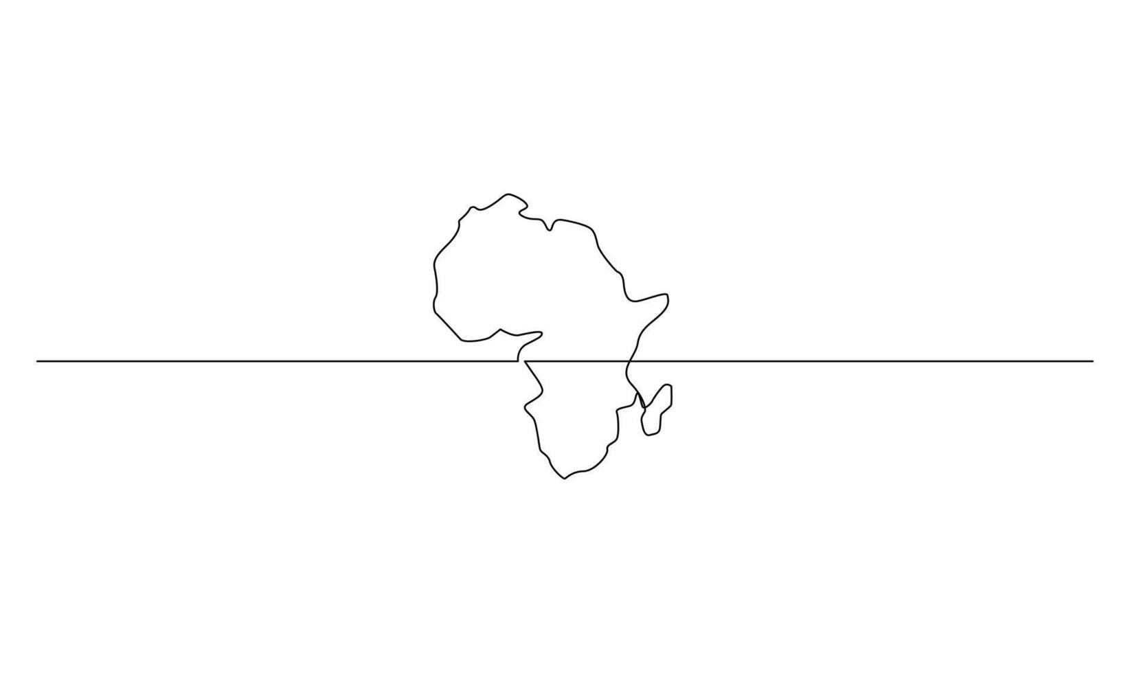 soltero continuo línea Arte mapa de África vector